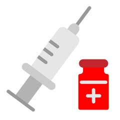 Vaccine Syringe Vector Flat Icon Design