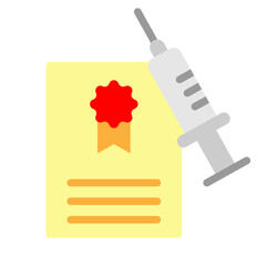 Vaccine Certificate Vector Flat Icon Design