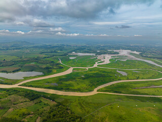 Tropical mountain with lakes and wetlands. Bukidnon, Philippines. Mindanao.