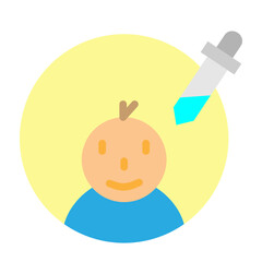 Polio Vaccine Vector Flat Icon Design