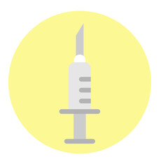 Needle Closeup Vector Flat Icon Design