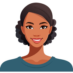 Fototapeta premium Flat Vector. Portrait of only one Woman. Simple Background.