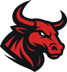 Red Bull Head Mascot for Branding