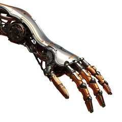 Robotic arm with intricate metal details