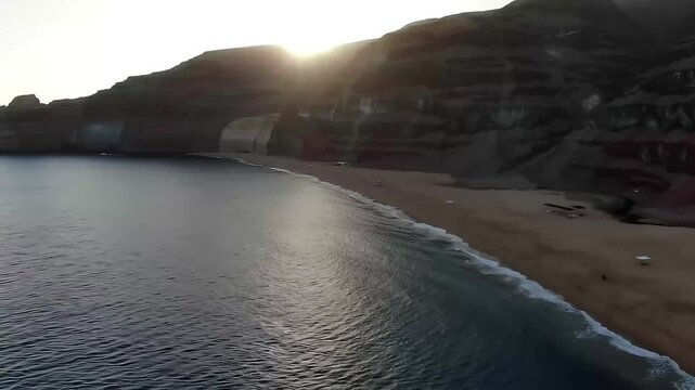 Aerial View of Playa de la Verga Beach, Gran Canaria
