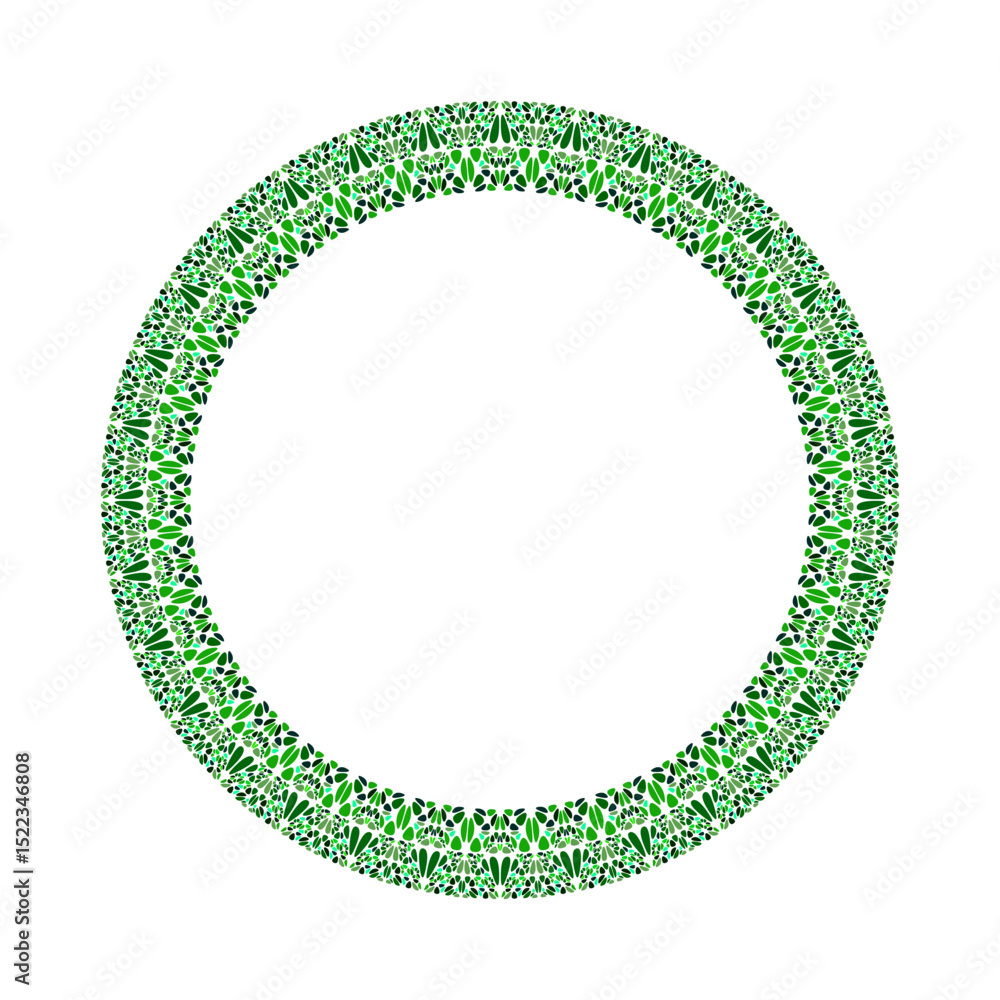 Poster gravel mosaic circular frame - round abstract vector design element