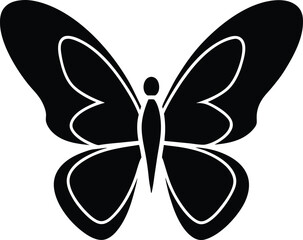 Elegant Black Butterfly Silhouette Nature's Graceful Wings