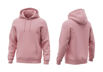 Isolated Transparent Background Image of Pink Pullover Hoodie Apparel