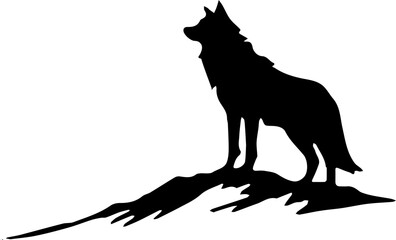 black wolf vector