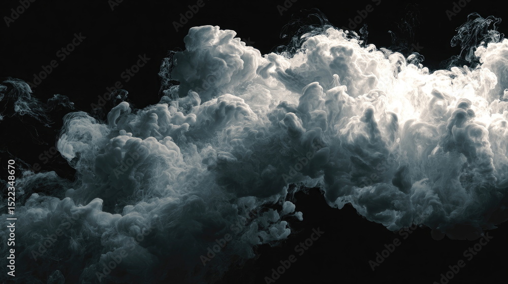 Aufkleber dynamic swirling clouds creating a captivating display of light and shadow in a dark background envi