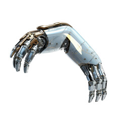 Robotic arm with intricate metal details