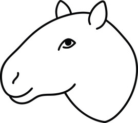 Capybara Line Art Simple yet Captivating Illustration of a Capybara Head