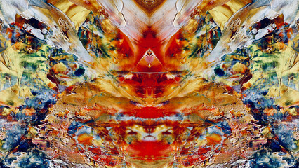 Fototapeta premium Abstract art background . Hand painting artwork on canvas .