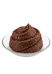 Isolated Transparent Background Of Delicious Chocolate Mousse On Plate Dessert