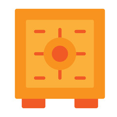 Safe Vault Vector Flat Icon Design