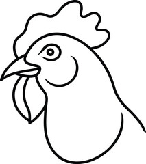 Elegant Line Art Chicken Head Illustration A Simple, Clean Design