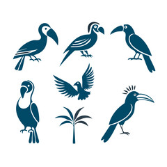 Fototapeta premium bird icon set 