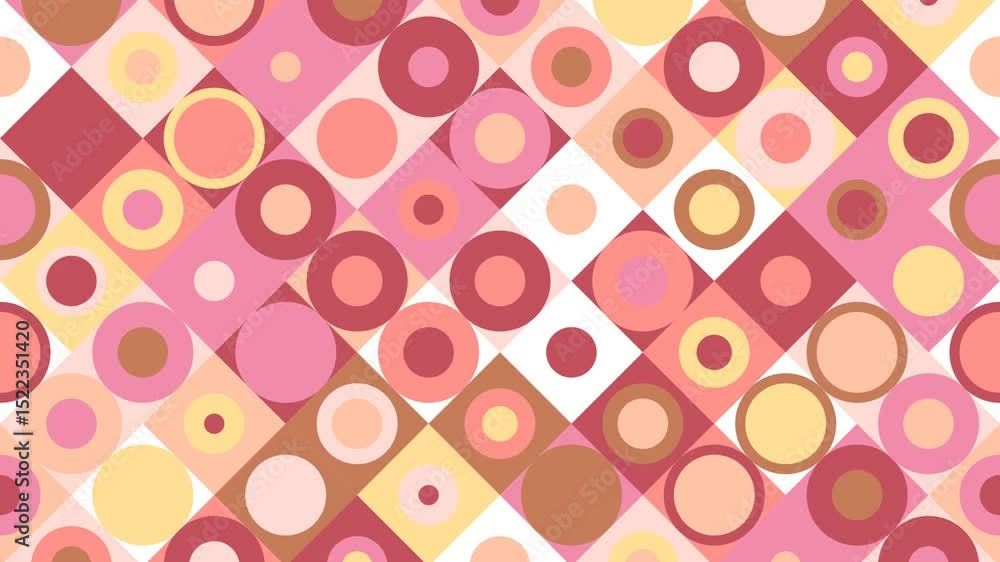 Poster geometrical square and circle pattern background