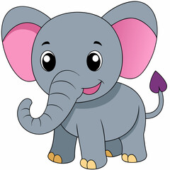 Fototapeta premium Adorable Baby Elephant Illustration