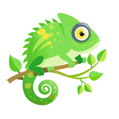 chameleon cartoon isolated on white