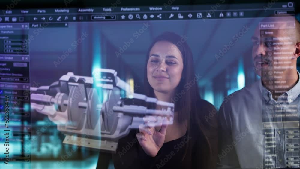 Aufkleber Augment Reality Design Engineer Using 3D CAD Software
