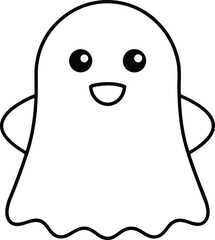 Adorable Kawaii Ghost Illustration Spooky Cute Halloween Character Design