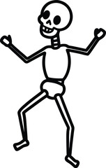 Happy Dancing Skeleton Illustration A Fun, Spooky Design