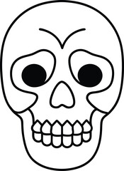 Simple Line Art Skull Illustration A Clean Design for Halloween or Day of the Dead