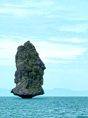 Lonely beautiful Rock in Ang Thong Marine National Park, Koh Samui. An archipelago in the Gulf of Thailand