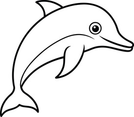 Fototapeta premium Leaping Dolphin A Delightful Line Art Illustration of Ocean Life