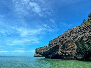 Lonely beautiful Rock in Ang Thong Marine National Park, Koh Samui. An archipelago in the Gulf of Thailand