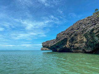 Lonely beautiful Rock in Ang Thong Marine National Park, Koh Samui. An archipelago in the Gulf of Thailand