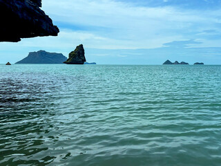Lonely beautiful Rock in Ang Thong Marine National Park, Koh Samui. An archipelago in the Gulf of Thailand