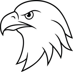 Fototapeta premium Majestic Eagle Head Line Art Illustration of a Powerful Bird