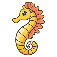 Fototapeta premium seahorse, underwater animal, vector, transparent background, creature, animal, ocean, cute, nature, wildlife, icon, underwater, marine, isolated