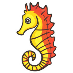 Fototapeta premium seahorse, underwater animal, vector, transparent background, creature, animal, ocean, cute, nature, wildlife, icon, underwater, marine, isolated