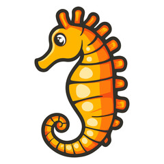 seahorse, underwater animal, vector, transparent background, creature, animal, ocean, cute, nature, wildlife, icon, underwater, marine, isolated