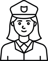 Female Police Officer Law Enforcement, Security, and Public Service Icon