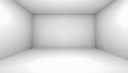 Fototapeta premium Empty, white room corner perspective.