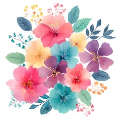 Hand-drawn Floral Line Art for Coloring Book – Botanical Illustration