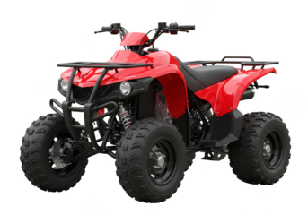Red All Terrain Vehicle Isolated on Transparent Background