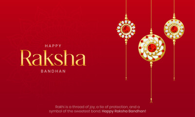 Happy Raksha Bandhan Banner and Greeting Card Design. Rakhi Festival Celebration Background Vector Illustration