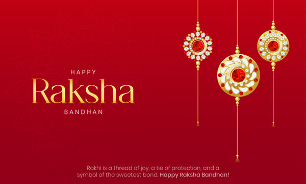 Happy Raksha Bandhan Banner and Greeting Card Design. Rakhi Festival Celebration Background Vector Illustration