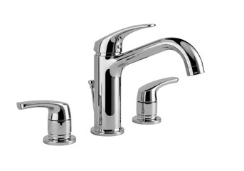 Shiny Chrome Faucet Plumbing Fixture Isolated on Transparent Background