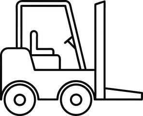 Forklift Illustration Industrial Vehicle Line Art Design