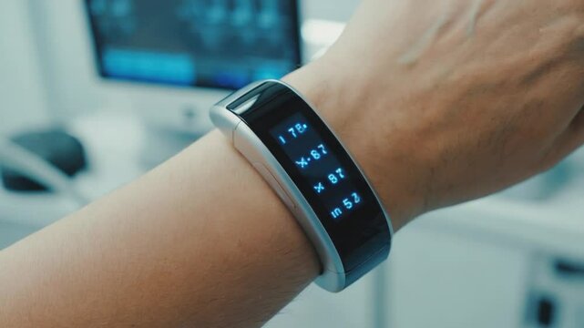 Smartwatch on Wrist Displaying Steps