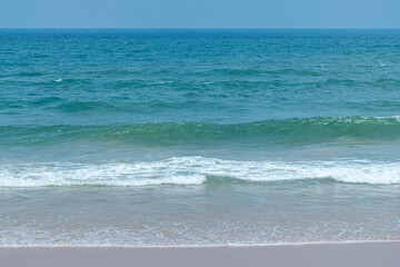 The blue sea on the beach