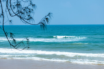 The blue sea on the beach