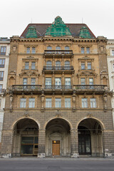  old house in the centre of Vienna. The facade of an old house. Sights of Europe 