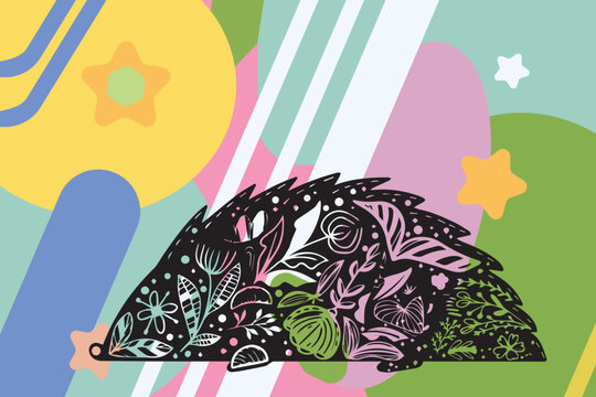 Abstract background conveying dynamic color harmony, complemented with a decorative element